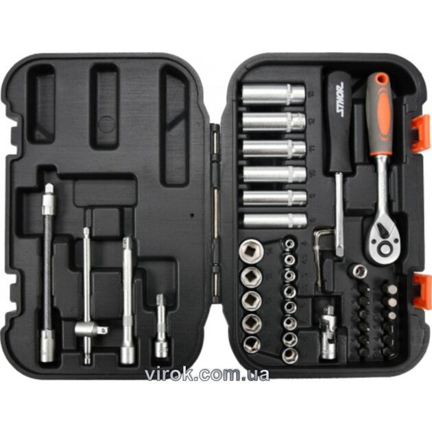 Набор головок и насадок STHOR: квадрат 1/4, М4-14 мм, 42 шт., фото  | SNABZHENIE.com.ua