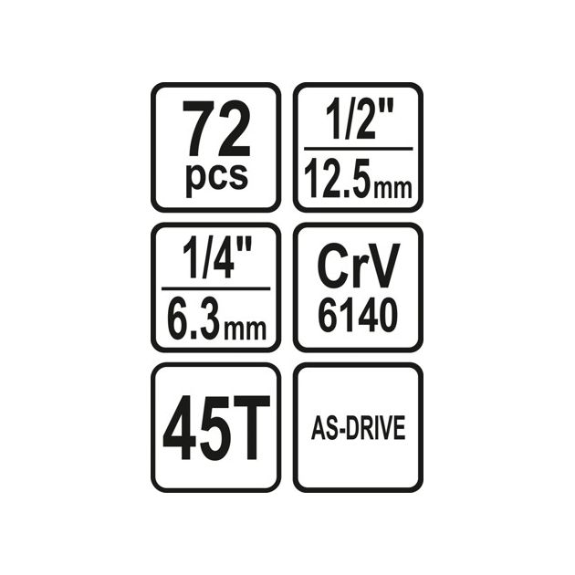 Набор торцевых головок и насадок STHOR 1/2" и 1/4" (72 ед.), фото , изображение 4 | SNABZHENIE.com.ua Набор торцевых головок и насадок STHOR 1/2" и 1/4" (72 ед.), фото , изображение 4 | SNABZHENIE.com.ua