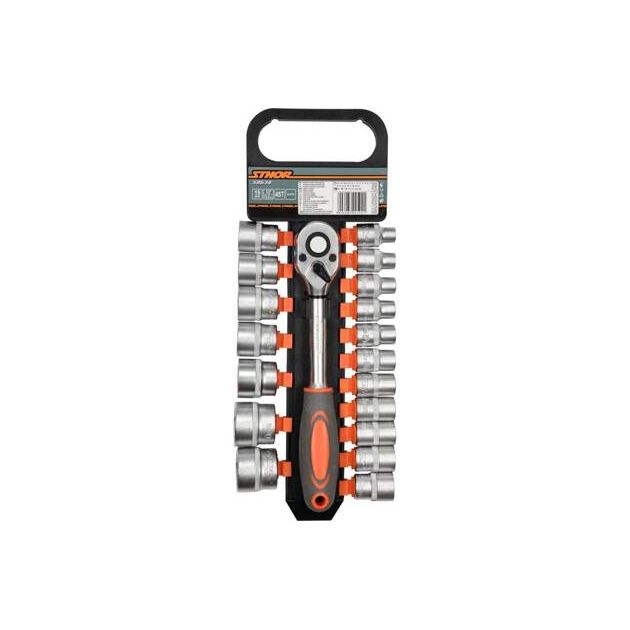 Набор торцевых головок STHOR 1/2", М8-32 мм с трещоткой [19 шт.], фото  | SNABZHENIE.com.ua