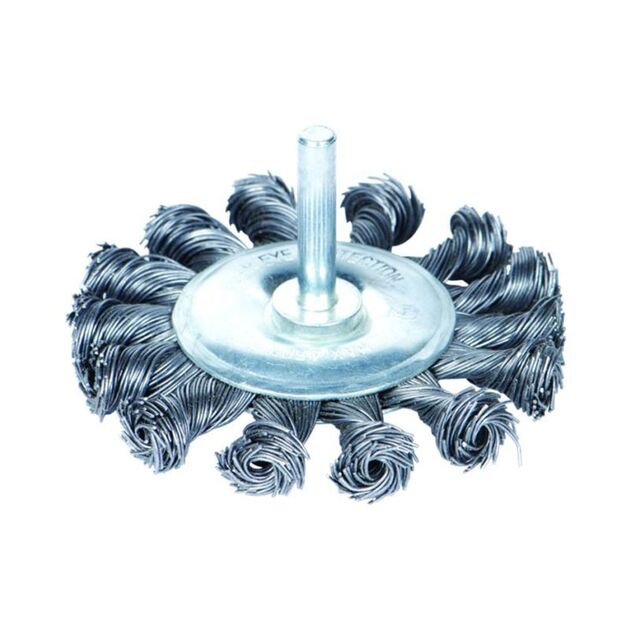 Щетка проволочная дисковая Ø75мм хвостовик Ø6мм (стальная витая) SIGMA (9023071), фото  | SNABZHENIE.com.ua