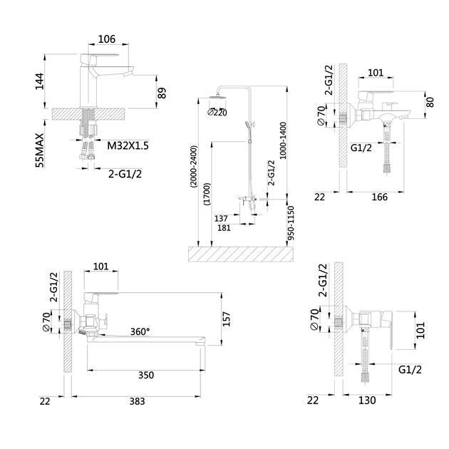 Комплект смесителей для ванной комнаты Lidz Latwa 001Black + Lidz Latwa 006Black + Lidz Latwa 005Black + Lidz Latwa 010Black + Lidz Latwa 1030Black, фото , изображение 2 | SNABZHENIE.com.ua Комплект смесителей для ванной комнаты Lidz Latwa 001Black + Lidz Latwa 006Black + Lidz Latwa 005Black + Lidz Latwa 010Black + Lidz Latwa 1030Black, фото , изображение 2 | SNABZHENIE.com.ua