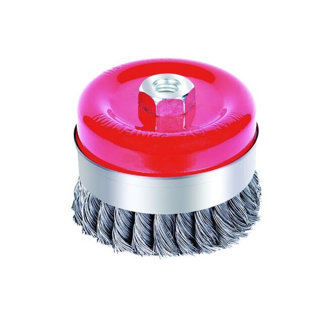 Щетка проволочная чашеобразная усиленная Ø125мм М14×2мм (стальная витая) SIGMA, фото  | SNABZHENIE.com.ua