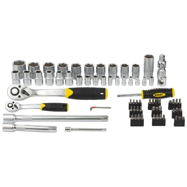 Набір насадок торцевих і біт 1/4, 1/2 72шт CrV mid SIGMA (6003741), фото , зображення 4 | SNABZHENIE.com.ua