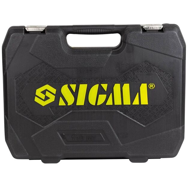 Набор насадок торцевых и бит 1/4, 1/2 110 шт CrV mid SIGMA, фото , изображение 5 | SNABZHENIE.com.ua