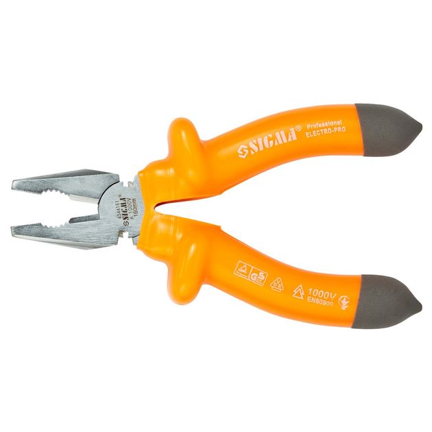 Плоскогубці діелектричні 160мм 1000В SIGMA (4344161), фото , зображення 3 | SNABZHENIE.com.ua