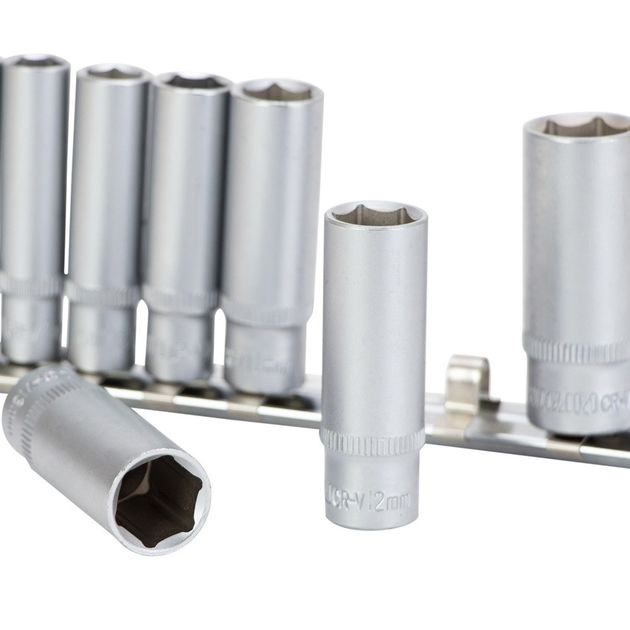 Набір насадок шестигранних подовжених 1/4 на планці 11шт CrV SIGMA (6003411), фото , зображення 4 | SNABZHENIE.com.ua