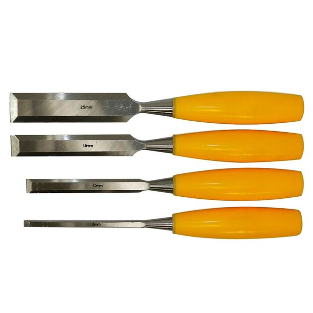 Набір стамесок 4 шт (6, 12, 18, 25 мм) пластиковою ручкою SIGMA (4326231), фото  | SNABZHENIE.com.ua