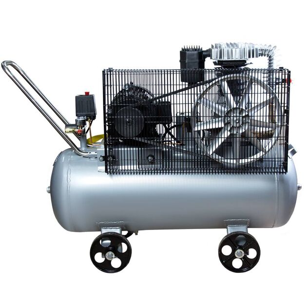 Компрессор ременной двухцилиндровый 380В 4кВт 678л/мин 10бар 100л SIGMA, фото , изображение 2 | SNABZHENIE.com.ua