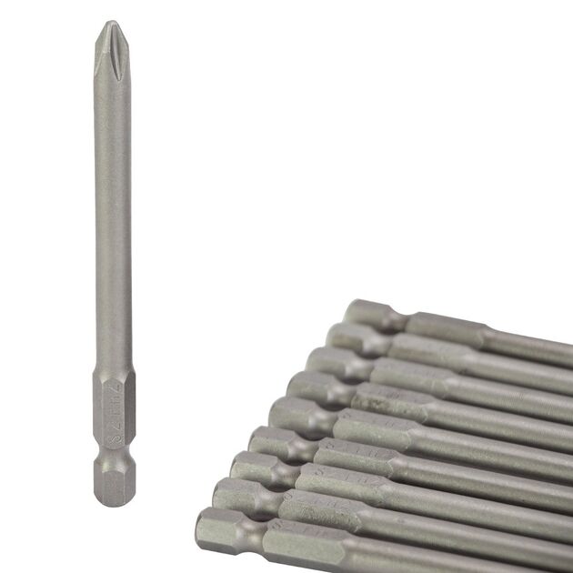 Набор бит PН2×90мм 1/4 10шт S2 (блистер) SIGMA, фото , изображение 2 | SNABZHENIE.com.ua