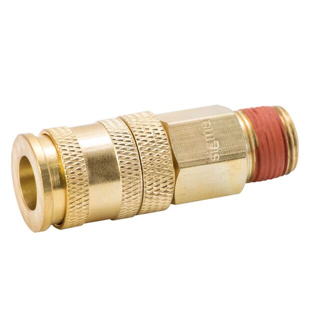 Соединение быстросъемное усиленное с фиксатором MT 3/8 (латунь) SIGMA, фото , изображение 3 | SNABZHENIE.com.ua
