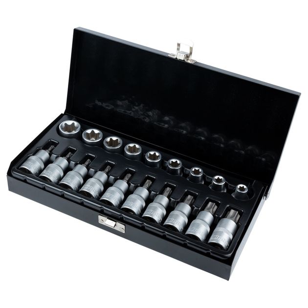 Набор насадок и бит Torx 1/2 19шт CrV (металлический кейс) SIGMA, фото  | SNABZHENIE.com.ua