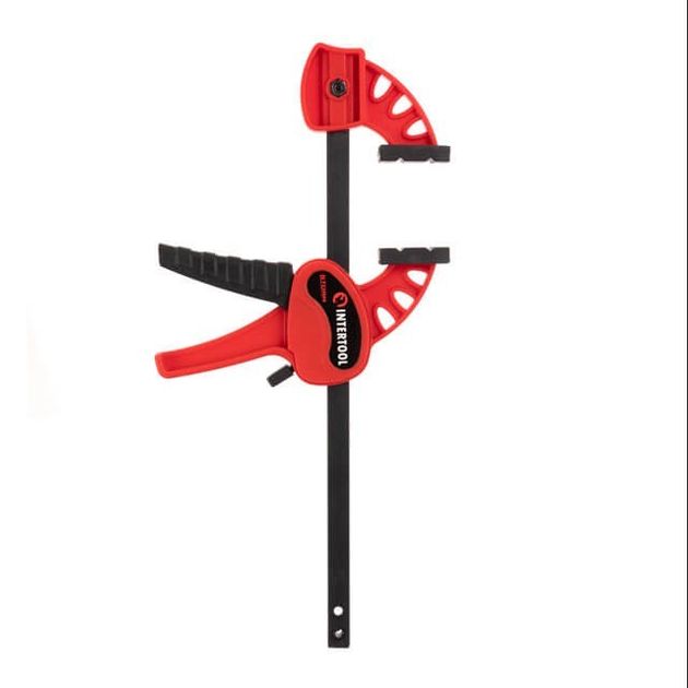 Струбцина автомат 100*30мм, зусилля зажиму до 10 кг INTERTOOL HT-6110, фото , зображення 2 | SNABZHENIE.com.ua