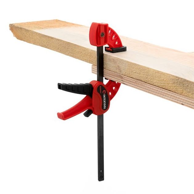 Струбцина автомат 100*30мм, зусилля зажиму до 10 кг INTERTOOL HT-6110, фото , зображення 4 | SNABZHENIE.com.ua