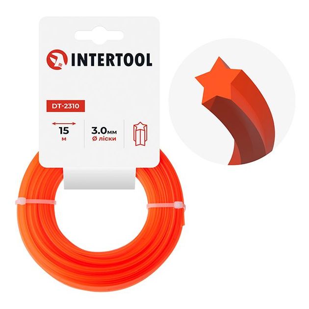 Леска для триммера INTERTOOL DT-2310, 3.0 мм, 15 м, фото  | SNABZHENIE.com.ua