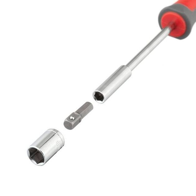 Отвертка магнитная 1/4" 100 мм с насадками 15 ед INTERTOOL VT-3343, фото , изображение 4 | SNABZHENIE.com.ua Отвертка магнитная 1/4" 100 мм с насадками 15 ед INTERTOOL VT-3343, фото , изображение 4 | SNABZHENIE.com.ua