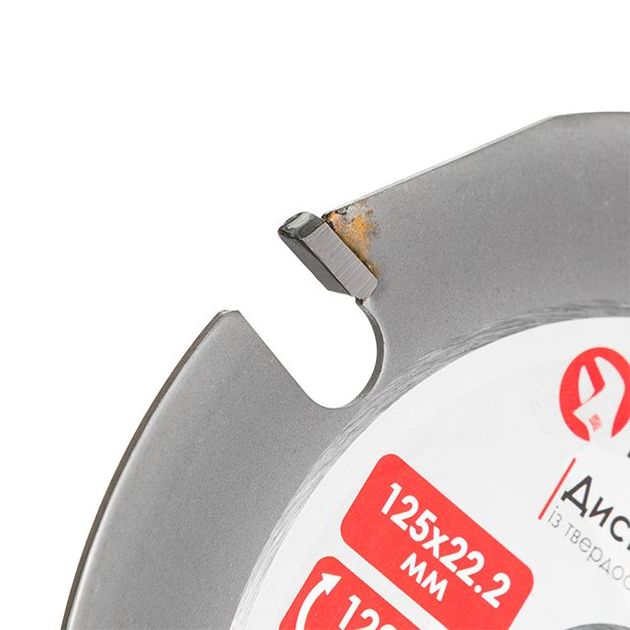 Диск пильный по дереву с твердосплавными напайками 125*22.2*2.0 мм, 3Т на угловую шлифмашину INTERTOOL CT-3014, фото , зображення 4 | SNABZHENIE.com.ua