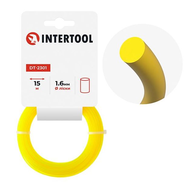 Леска для триммера, круглая, 1.6 мм, 15 м, INTERTOOL DT-2301, фото  | SNABZHENIE.com.ua