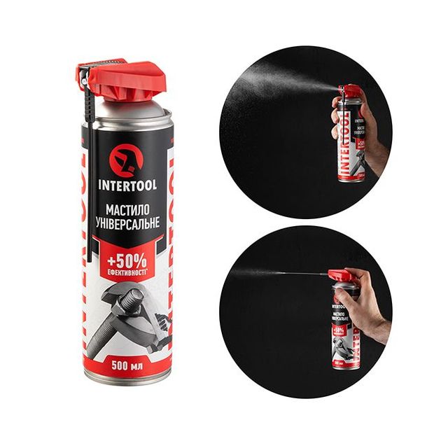 Смазка универсальная Prof 500 мл INTERTOOL FS-4000, аэрозоль, фото , изображение 2 | SNABZHENIE.com.ua