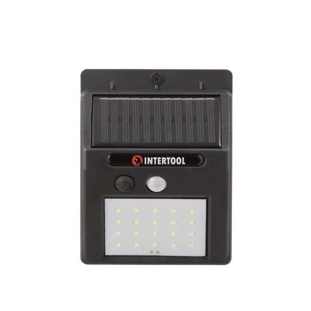 Светильник настенный аккумуляторный 20SMD с солнечной панелью INTERTOOL, фото  | SNABZHENIE.com.ua