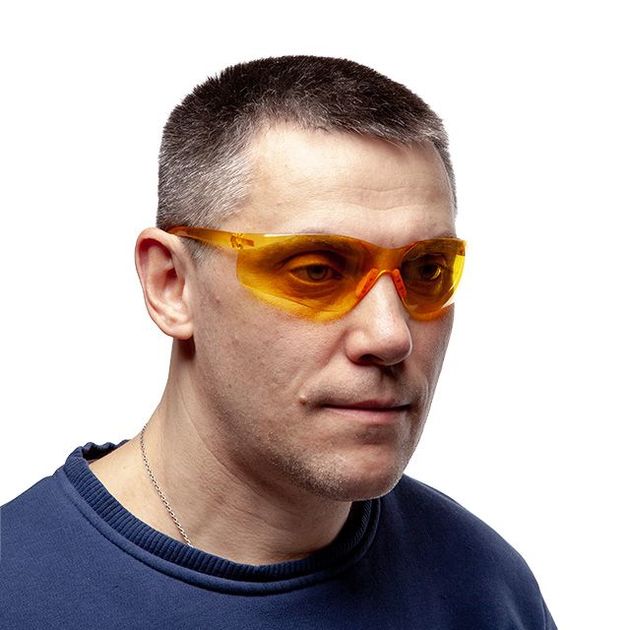 Очки захисні жовті INTERTOOL SP-0086, полімерні лінзи і заушники, захист від ударів, фото , зображення 5 | SNABZHENIE.com.ua