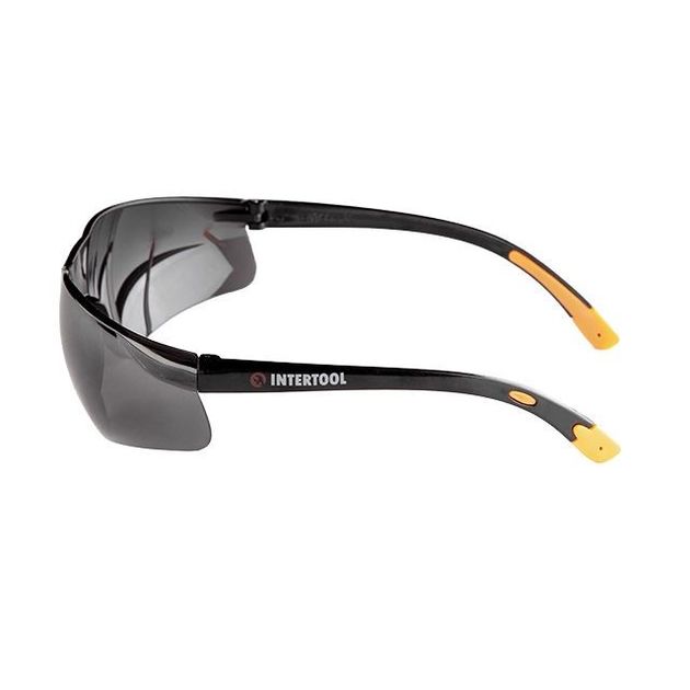 Защитные очки INTERTOOL SP-0088, поликарбонат, затемненные, ударопрочные, фото , изображение 4 | SNABZHENIE.com.ua