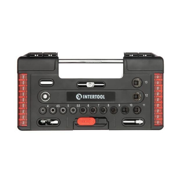 Набор бит и головок с трещеткой 57 ед, STORM INTERTOOL VT-3657, фото , изображение 2 | SNABZHENIE.com.ua Набор бит и головок с трещеткой 57 ед, STORM INTERTOOL VT-3657, фото , изображение 2 | SNABZHENIE.com.ua