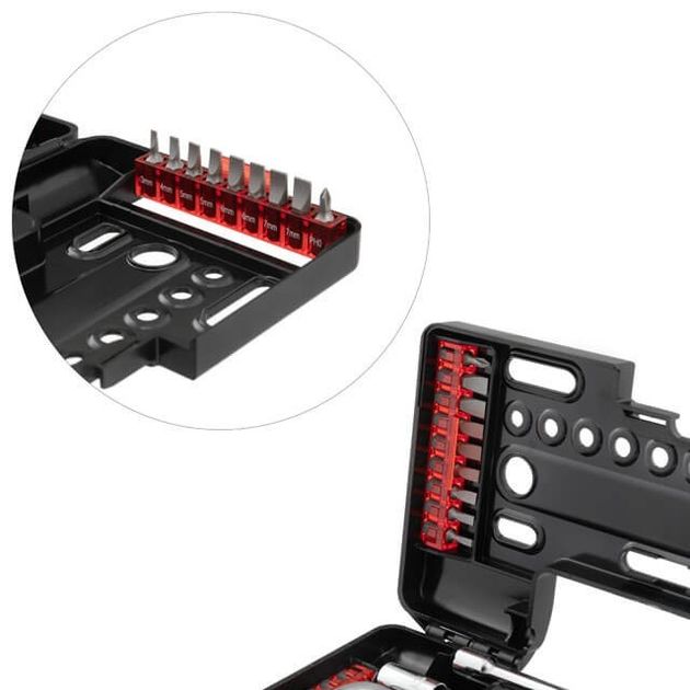 Набор бит и головок с трещеткой 57 ед, STORM INTERTOOL VT-3657, фото , изображение 5 | SNABZHENIE.com.ua Набор бит и головок с трещеткой 57 ед, STORM INTERTOOL VT-3657, фото , изображение 5 | SNABZHENIE.com.ua