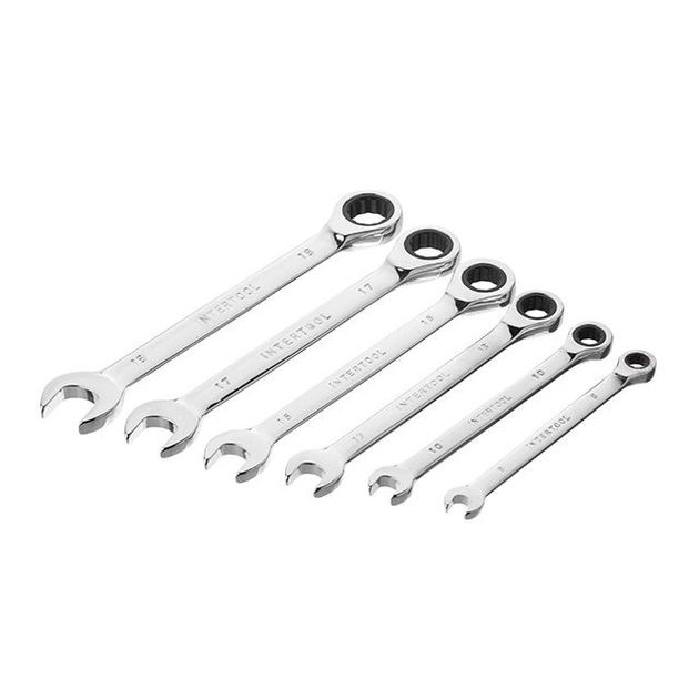 Набір комбінованих ключів з храповим механізмом 6ед., 8-19мм (8-10-13-15-17-19) Cr-V; PROF DIN3113 INTERTOOL XT-1302, фото , зображення 3 | SNABZHENIE.com.ua Набір комбінованих ключів з храповим механізмом 6ед., 8-19мм (8-10-13-15-17-19) Cr-V; PROF DIN3113 INTERTOOL XT-1302, фото , зображення 3 | SNABZHENIE.com.ua