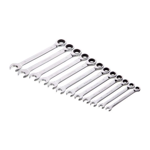 Набір ключів комбінованих з храповим механізмом 12 ед., 8-19 мм (8-9-10-11-12-13-14-15-16-17-18-19) Cr-V; PROF DIN3113 INTERTOOL XT-1305, фото , зображення 3 | SNABZHENIE.com.ua Набір ключів комбінованих з храповим механізмом 12 ед., 8-19 мм (8-9-10-11-12-13-14-15-16-17-18-19) Cr-V; PROF DIN3113 INTERTOOL XT-1305, фото , зображення 3 | SNABZHENIE.com.ua