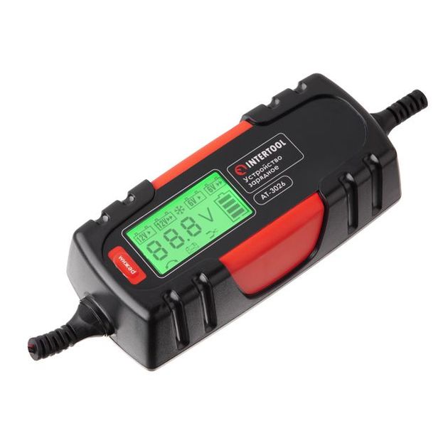 Зарядное устройство INTERTOOL AT-3026, 6/12 В, 1/4.5 А, дисплей, зимний режим, фото , изображение 3 | SNABZHENIE.com.ua