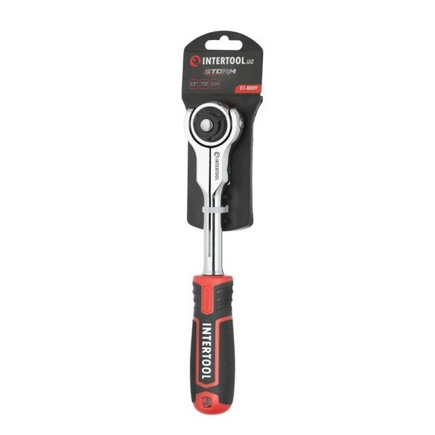 Рукоятка с храповым механизмом поворотная, 72 зуба 1/2", Cr-V STORM INTERTOOL ET-8009, фото , зображення 5 | SNABZHENIE.com.ua Рукоятка с храповым механизмом поворотная, 72 зуба 1/2", Cr-V STORM INTERTOOL ET-8009, фото , зображення 5 | SNABZHENIE.com.ua