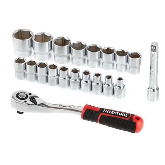 Набор головок 1/2" 8-32 мм, удлинитель, храповик 20 ед. Cr-V STORM, фото , изображение 2 | SNABZHENIE.com.ua Набор головок 1/2" 8-32 мм, удлинитель, храповик 20 ед. Cr-V STORM, фото , изображение 2 | SNABZHENIE.com.ua