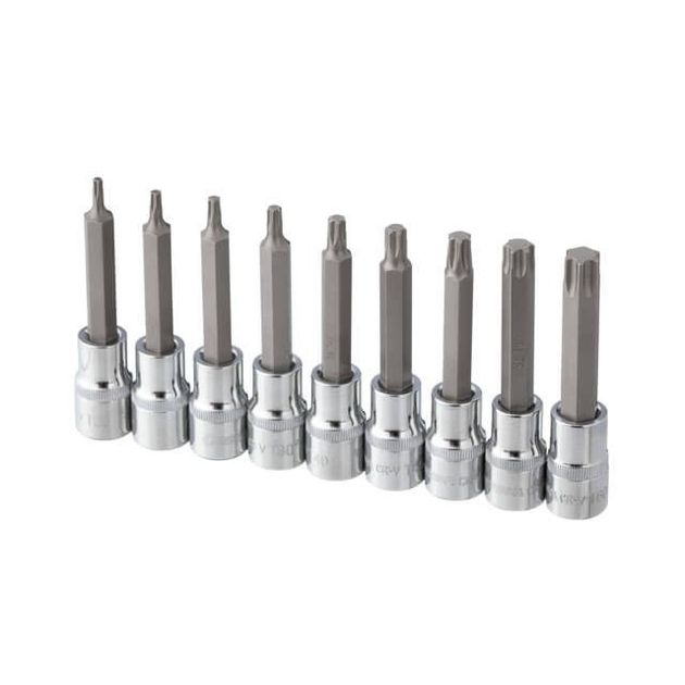 Набор бит TORX 1/2" T20-T60, 100 мм, S2, STORM INTERTOOL ET-8401, фото , зображення 5 | SNABZHENIE.com.ua