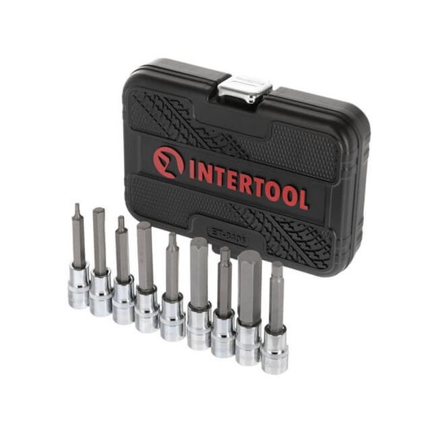 Набор бит HEX 1/2" 4-17, 100 мм, S2, INTERTOOL ET-8406, фото , изображение 2 | SNABZHENIE.com.ua Набор бит HEX 1/2" 4-17, 100 мм, S2, INTERTOOL ET-8406, фото , изображение 2 | SNABZHENIE.com.ua