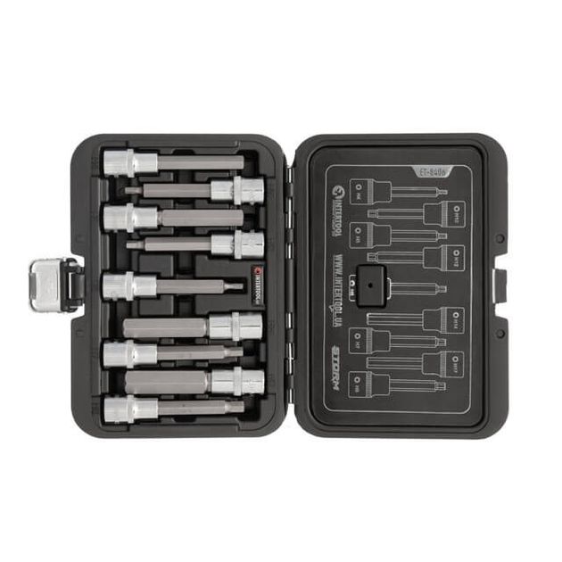 Набор бит HEX 1/2" 4-17, 100 мм, S2, INTERTOOL ET-8406, фото , изображение 3 | SNABZHENIE.com.ua Набор бит HEX 1/2" 4-17, 100 мм, S2, INTERTOOL ET-8406, фото , изображение 3 | SNABZHENIE.com.ua