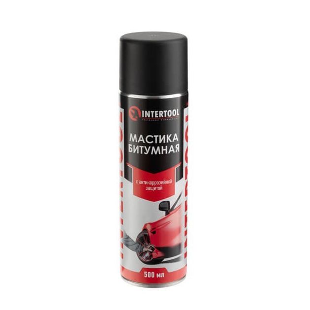 Битумная мастика, аэрозоль 500 мл INTERTOOL FS-6850, фото  | SNABZHENIE.com.ua