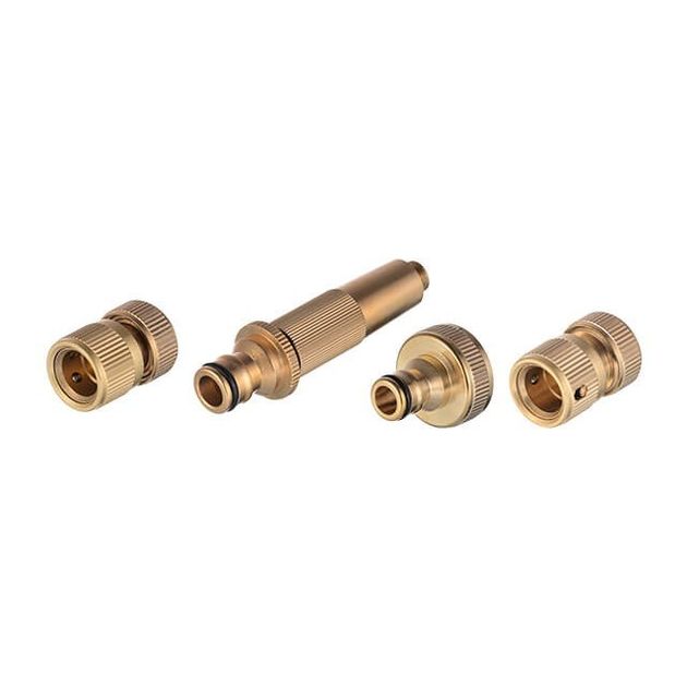 Комплект насадка латунная для полива 1/2", коннектор с аквастопом 1/2", коннектор 1/2", адаптер 1/2"и 3/4" STORM INTERTOOL GE-1426, фото  | SNABZHENIE.com.ua