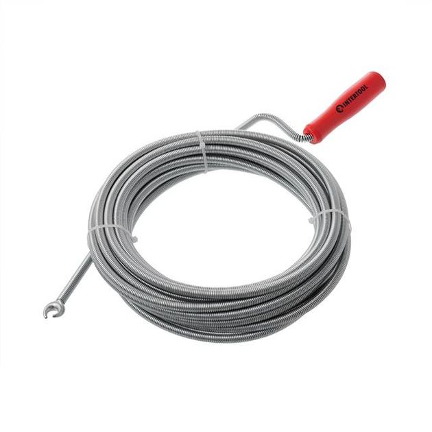Трос для чистки труб 9мм*10м с пробивным наконечником INTERTOOL, фото , изображение 2 | SNABZHENIE.com.ua Трос для чистки труб 9мм*10м с пробивным наконечником INTERTOOL, фото , изображение 2 | SNABZHENIE.com.ua