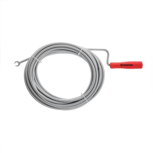 Трос для чистки труб 9мм*10м с пробивным наконечником INTERTOOL, фото  | SNABZHENIE.com.ua