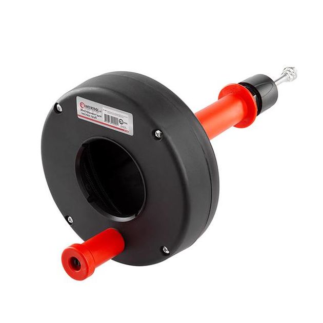 Инструмент для чистки труб, трос 6мм*4м, витой наконечник INTERTOOL, фото , изображение 2 | SNABZHENIE.com.ua