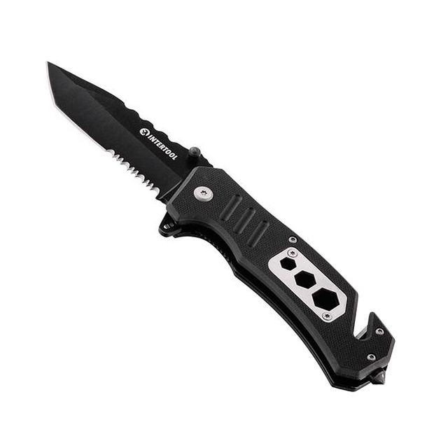 Складной нож 8,3 см для разрезания ремней INTERTOOL HT-0599, фото , изображение 2 | SNABZHENIE.com.ua