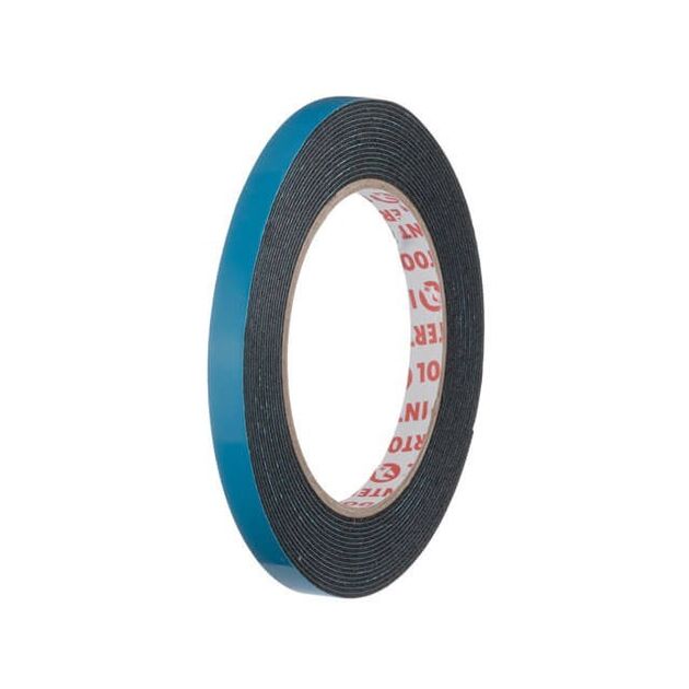 Клейкая двухсторонняя лента 9мм*5м, черная, INTERTOOL KT-0810, фото  | SNABZHENIE.com.ua
