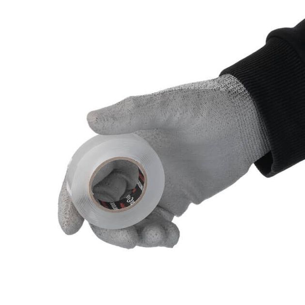 Лента клейка двостороння POWER FIX 15мм*2м*1мм, прозора, акрил, Storm INTERTOOL KT-0825, фото , зображення 3 | SNABZHENIE.com.ua