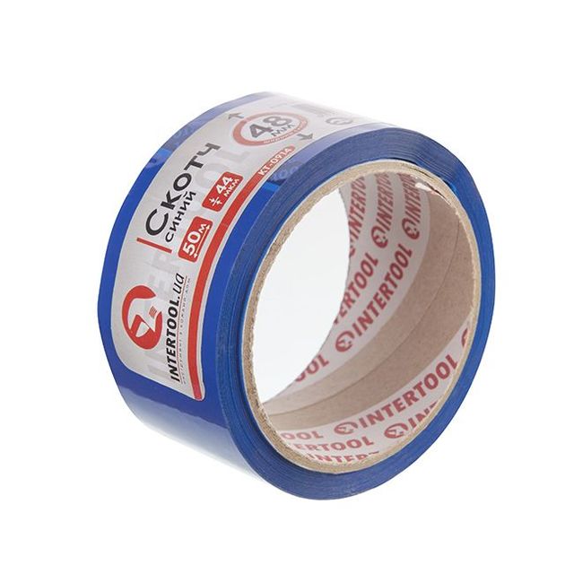 Синий скотч 48мм*50м*44мкм INTERTOOL KT-0914, фото , изображение 2 | SNABZHENIE.com.ua Синий скотч 48мм*50м*44мкм INTERTOOL KT-0914, фото , изображение 2 | SNABZHENIE.com.ua