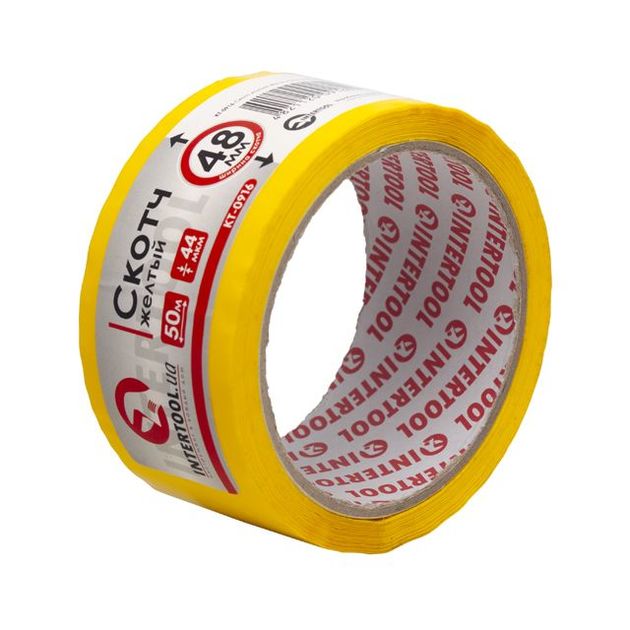 Желтый скотч 48мм*50м*44мкм INTERTOOL KT-0916, фото , изображение 2 | SNABZHENIE.com.ua Желтый скотч 48мм*50м*44мкм INTERTOOL KT-0916, фото , изображение 2 | SNABZHENIE.com.ua