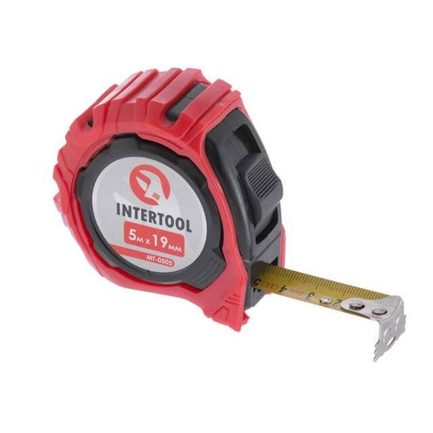Рулетка 5 м * 19 мм с фиксатором и магнитом INTERTOOL MT-0505, фото  | SNABZHENIE.com.ua
