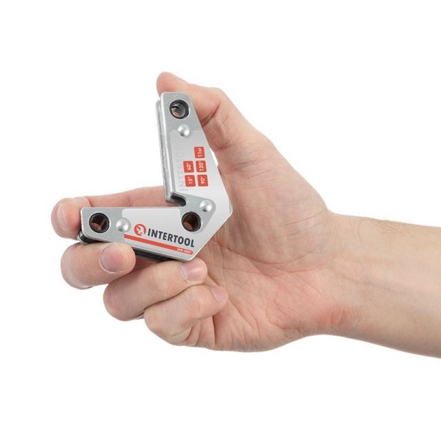 Магнітний кутник для зварювання, 15°, 60°, 90°, 120°, 11 кг, 75 85 мм INTERTOOL MW-0007, фото , зображення 3 | SNABZHENIE.com.ua