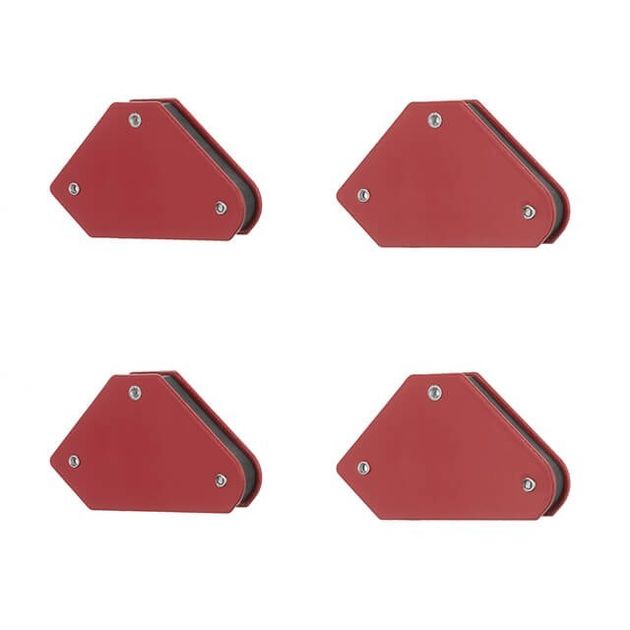 Набір магнітних утримувачів для зварювання 4 шт, 45°, 90°, 135°, 4 кг, 53 37 47 7 мм INTERTOOL MW-0008, фото , зображення 2 | SNABZHENIE.com.ua