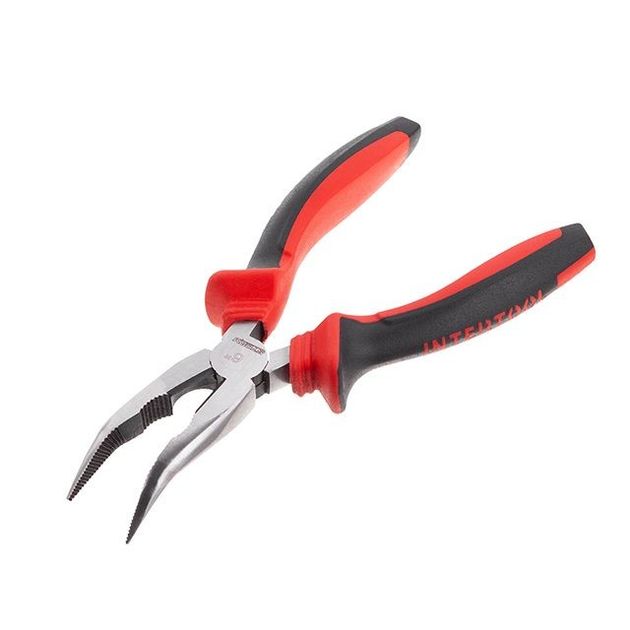 Щипцы удлиненные изогнутые 160 мм INTERTOOL NT-0146, 40CrV, фосфатированные, фото  | SNABZHENIE.com.ua
