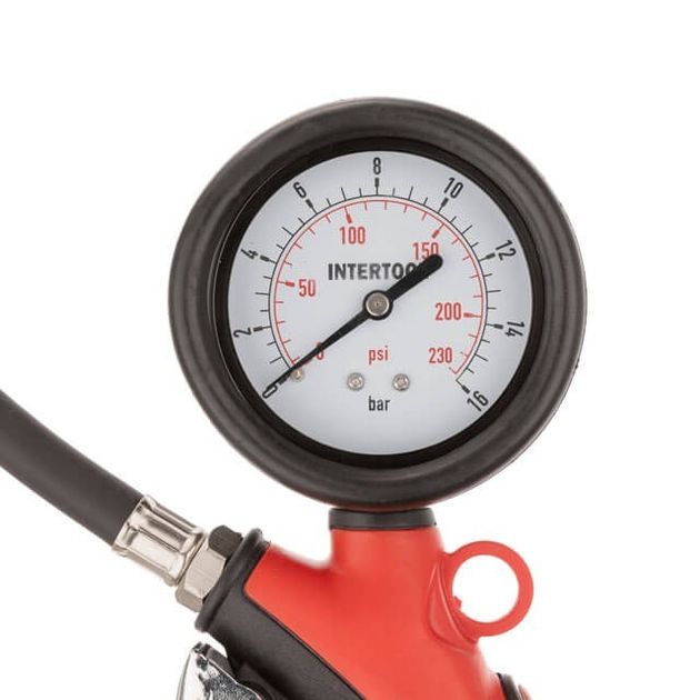 Профессиональный пистолет для подкачки шин с манометром INTERTOOL, фото , изображение 5 | SNABZHENIE.com.ua